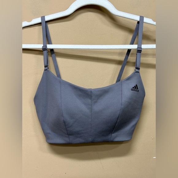 adidas Women's Yoga Studio Light Support Bra   HL6108 TRACE GREY Size 2XS D-DD - Picture 1 of 6